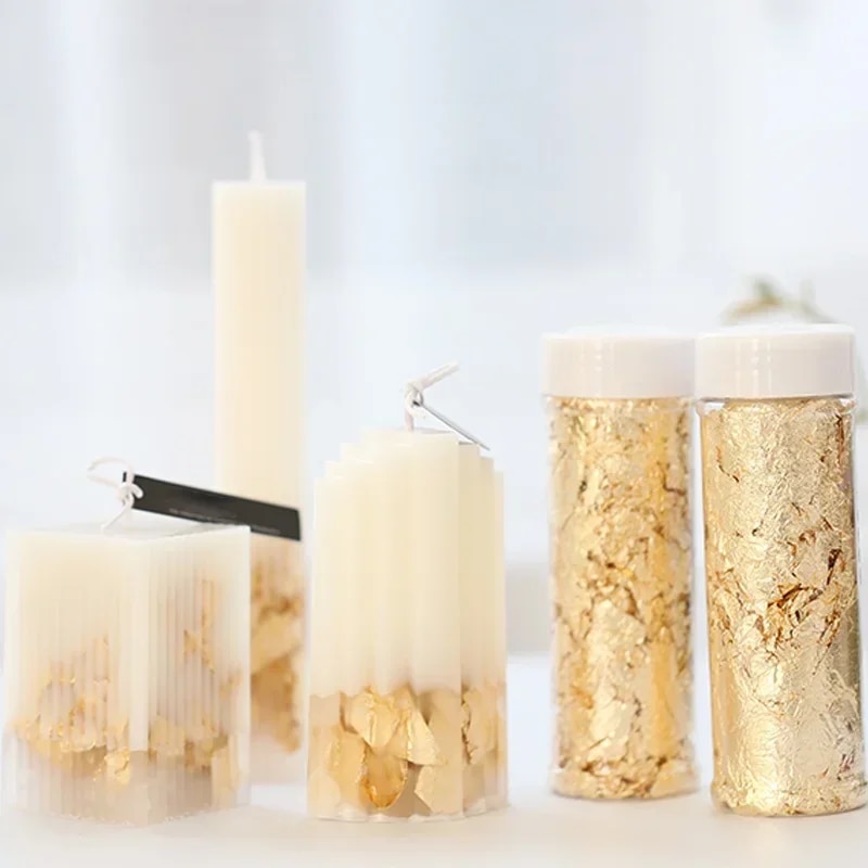 樹脂,金または銀メッキのフレーク,工芸品,手作りのジュエリー - Gold Foil Flakes のレビューと価格