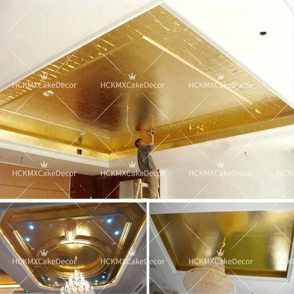 100枚入り 模造金箔シート マルチカラー メタリック箔紙  - Gold Foil Flakes のレビューと価格