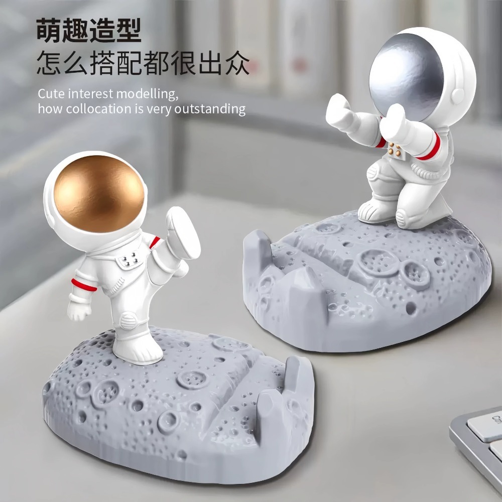 ユニークな宇宙飛行士の電話スタンド宇宙飛行士アクションフィギ - Crafting Resin のレビューと価格