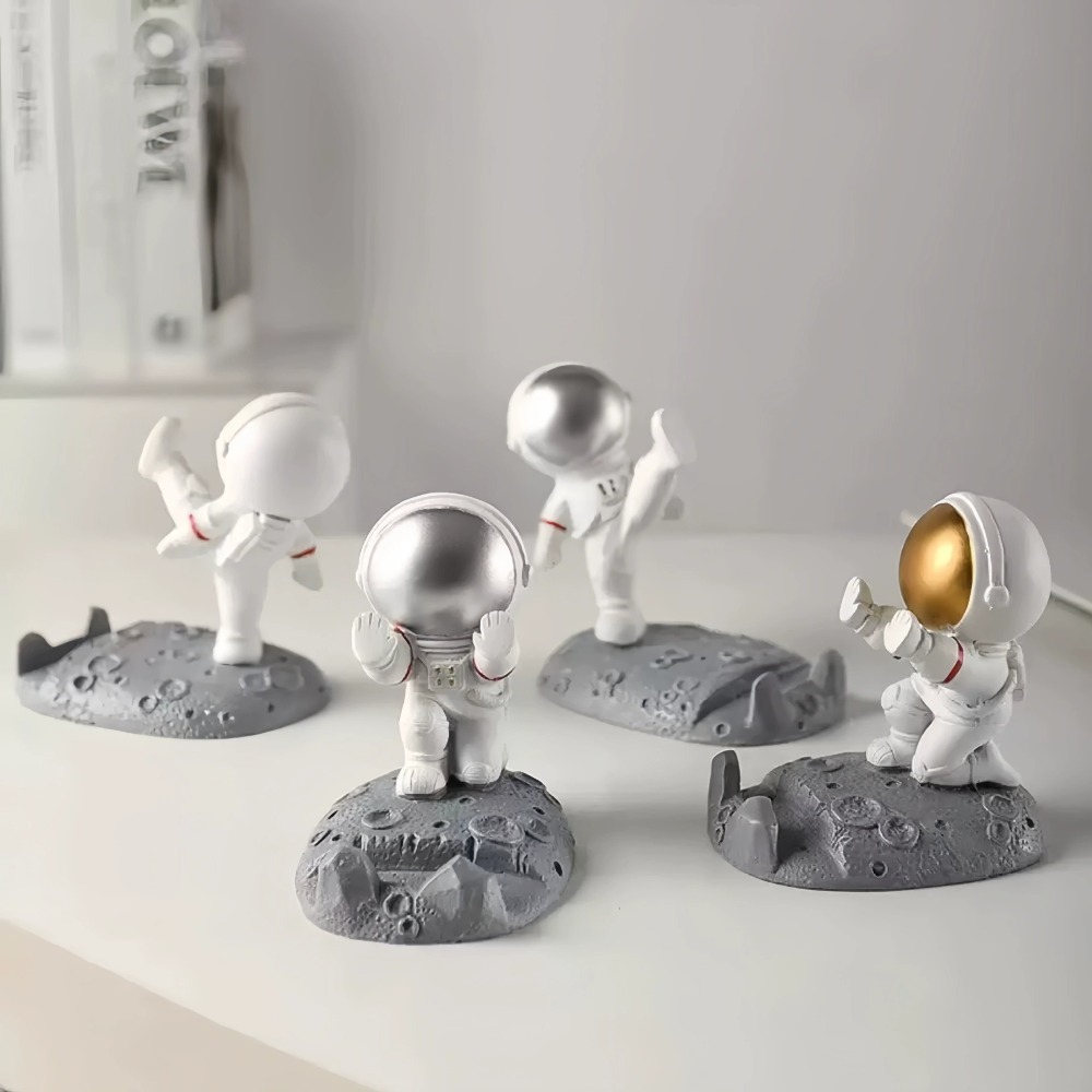 ユニークな宇宙飛行士の電話スタンド宇宙飛行士アクションフィギ - Crafting Resin のレビューと価格