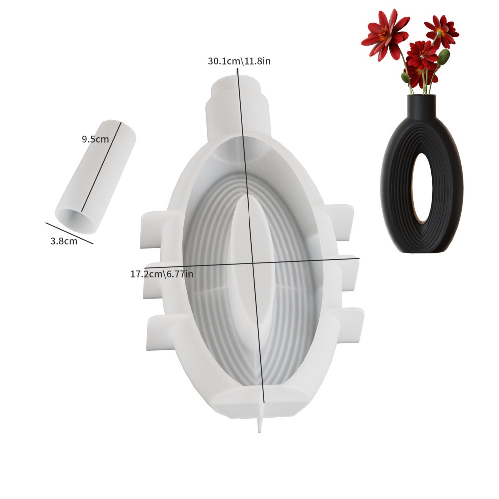 ドーナツ形状型柔軟な石膏樹脂型花瓶シリコン型簡単に型抜きでき - Resin Craft Workshop のレビューと価格