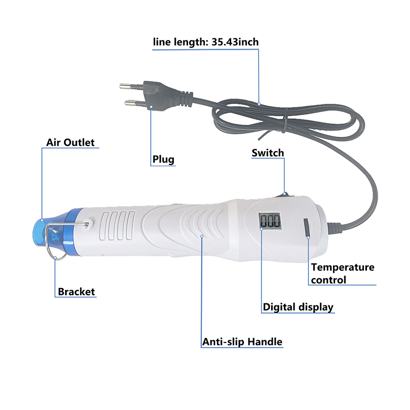 220V ヒートガンホットエアガン電力温度送風機 250 ワ - Heat Gun Small のレビューと価格