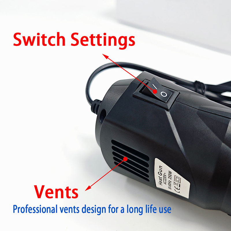 220V ヒートガンホットエアガン電力温度送風機 250 ワ - Heat Gun Small のレビューと価格