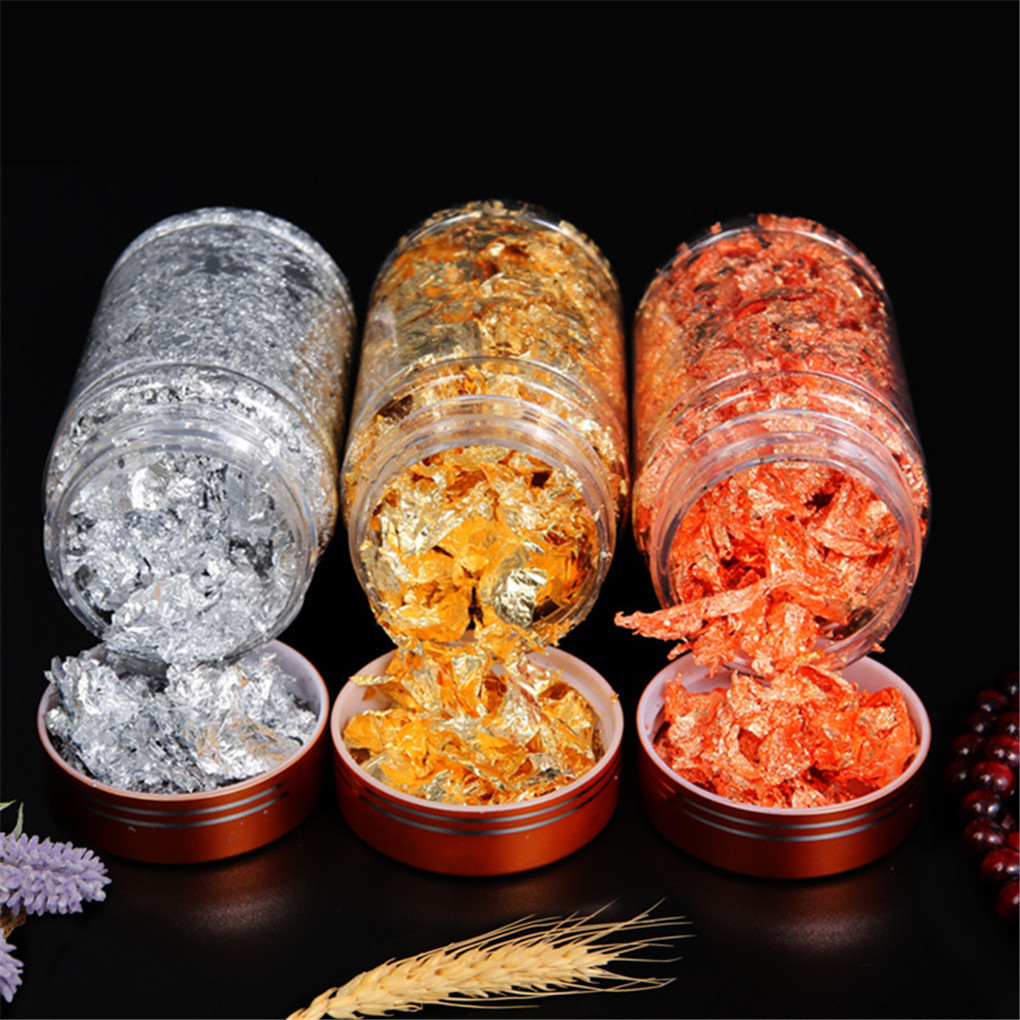 光沢のある本物の金箔シャビンフレーク 10 グラムゴールド装 - Gold Foil Flakes のレビューと価格