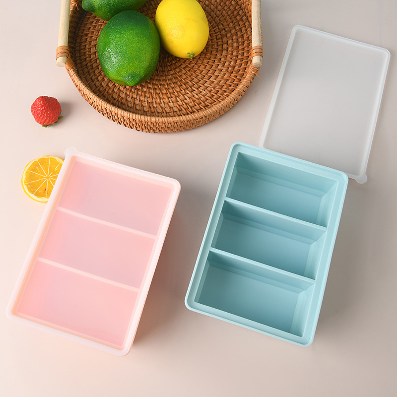 巨大な食品保存容器、蓋付きシリコン製冷凍トレイ、特大スープア - Serving Tray Mold のレビューと価格